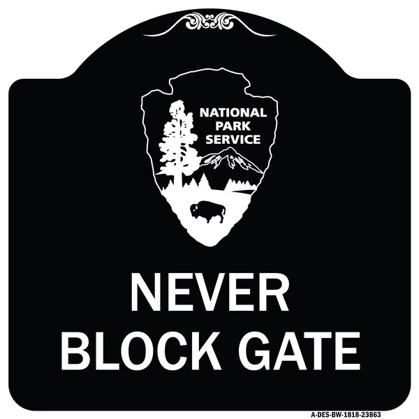 Signmission National Park Service Permit Parking Heavy-Gauge Aluminum Sign, 18" x 18", BW-1818-23863 A-DES-BW-1818-23863 - main